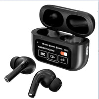 AirPods Touch L.C.D A9 Black Bluetooth Earbuds Heavy Sound