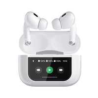 AirPods Touch L.C.D A9 White Bluetooth Earbuds Heavy SoundScreen